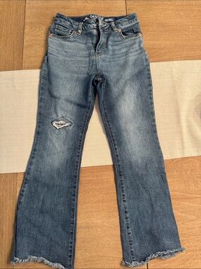 Cat & Jack Blue Flare Jeans with Frayed Hem